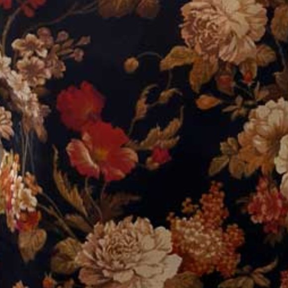 Throw Pillow with insert included – Black w\ Vintage floral design 18″x18″ - Picture 3 of 3